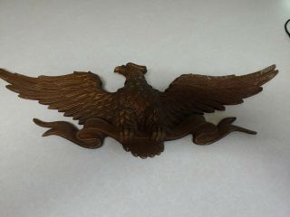 Vintage Brown Cast Iron American Eagle Wall Plaque 27 " Wide Antique