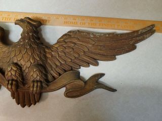 Vintage Brown Cast Iron American Eagle Wall Plaque 27 