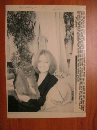 Ap Wire Press Photo - Gloria Steinum Holds Her Persian Cat Marguerite 1992