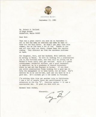 President George H.  W.  Bush Signed Letter Very Personal Request For Son In Law