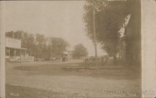 Rppc Street Scene,  Chalco,  Neb.  Sarpy County Nebraska Real Photo Post Card Vintage