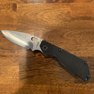 Strider Sng Black G - 10 Folding Knife 3.  5” 3/4 Grind S30v,  Stonewashed Blade
