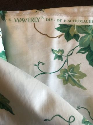 Vtg Authentic Waverly English Ivy Home Decor Fabric 5 Yards x 54 