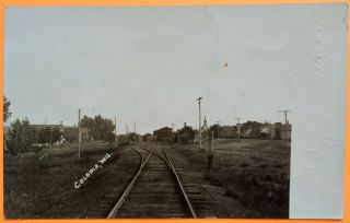 Railroad,  Depot? Coloma,  Wisconsin,  Photo Post Card 1909 Waushara County