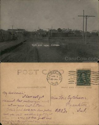 1909 Rppc Pickrell,  Ne Street Scene Gage County Nebraska Real Photo Post Card