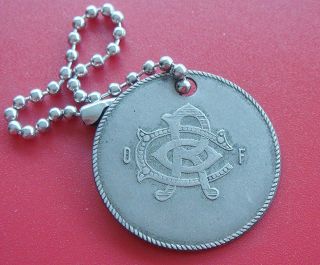 Vintage Love Token Style Key Fob Tag: Roc (royal Order Of Constantine?)