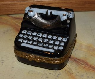 Limoges France Peint Main Typewriter Trinket Box