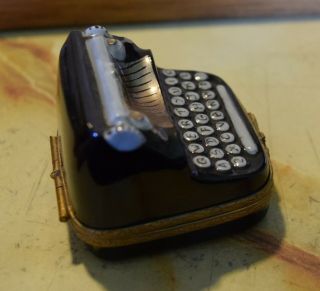 LIMOGES France Peint Main Typewriter Trinket Box 2