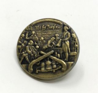 Vintage Nra We The People Constitution Bronze Metal Lapel Pin Euc