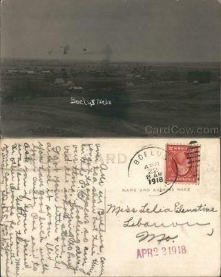1918 Rppc Boelus,  Ne General View Howard County Nebraska Real Photo Post Card