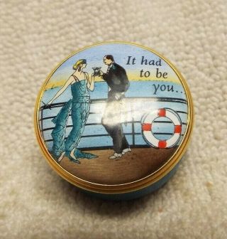 Vintage Halcyon Days Enamels " It Had To Be You " Trinket Box
