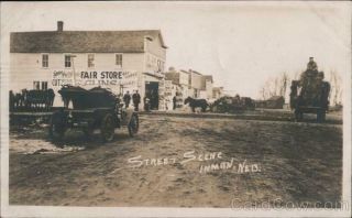 Rppc Street Scene,  Inman,  Neb.  Holt County Nebraska Real Photo Post Card Vintage