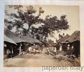 Ca1870 Large Photo By Samuel Bourne Of A Village In India