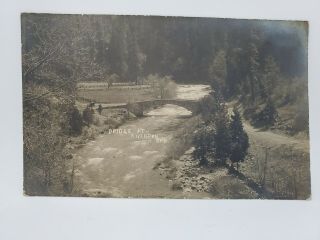 Rppc Historic Riverton Bridge In El Dorado County.  Kyburz.  Strawberry Post 1913