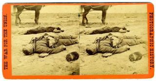 Anthony Civil War Stereoview,  Rebel Artillery Soldiers Killed Fort Mahone 3181