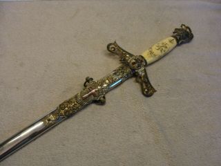 Antique Lilley Ohio Masonic Knights Templar Sword Scabbard Fraternal Ornate Rare