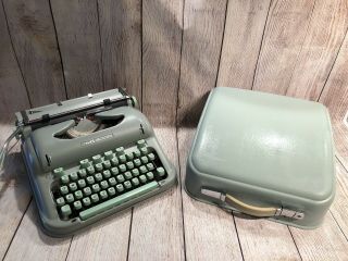 1963 Cursive Hermes 3000 Typewriter With Case And Manuals