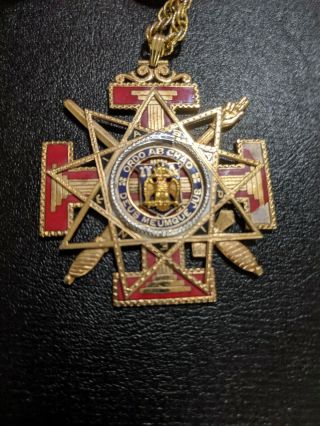 Aasr 33rd Degree Jewel Scottish Rite Freemasonry Nmj - 14kt