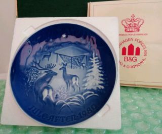 Christmas 1980 - Bing And Grondahl Porcelain Plate/with Box