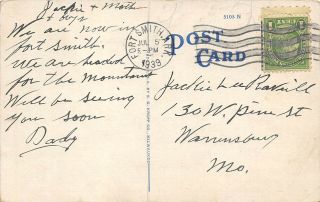 Fort Smith Arkansas 1939 Postcard Masonic Temple 2
