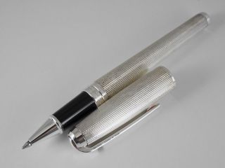 S.  T.  Dupont Olympio Silver Plated Ballpoint Rollerball Pen