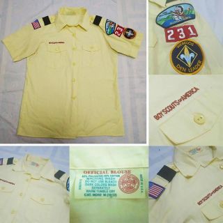Vtg.  Boy Scouts Of America Uniform Shirts - Yellow