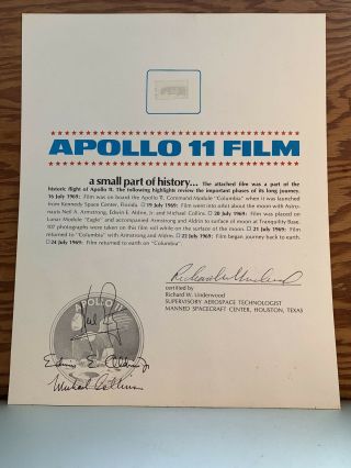 Apollo 11 Lunar Surface Flown Film Buzz Aldrin Neil Armstrong R Underwood