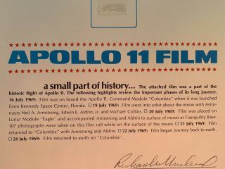 Apollo 11 Lunar Surface Flown Film Buzz Aldrin Neil Armstrong R Underwood 7