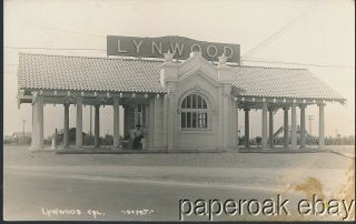 Ca1910 Lynwood,  L.  A.  County,  California Railroad Depot Real Photo Postcard