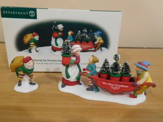 Dept 56 North Pole Accessory - Delivering The Christmas Greens - Set Of 2