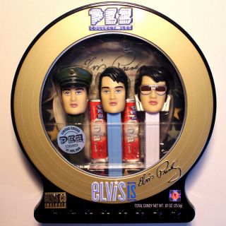 Elvis Presley Limited Edition Pez Dispenser Set Of 3 Collectible With Cd In Tin