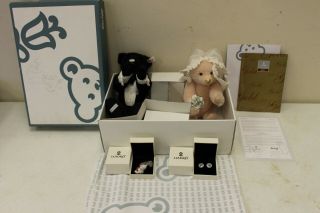 Lladro Steiff 677083 The Happy Couple Bride & Groom Bears (38144) B