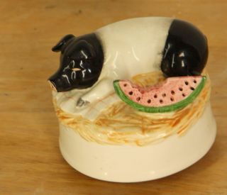 Otagiri Japan Porcelain Pig Music Box Sitting On Top Of The World Figurine