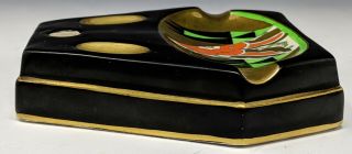 Rare c1930 Art Deco CROWN DEVON ' ORIENT ' Ceramic Pen Holder Base for PARKER PENS 8