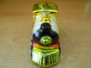 3 Vintage Glass Ornaments Train Engine Pine Cone Orchid w/Glitter 3