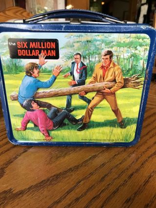 Vintage Metal Lunch Box And Thermos The Six Million Dollar Man By Aladdin