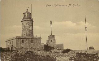 Vintage Postcard; Gozo Lighthouse On Mt.  Giordan Malta Mediterranean Unposted