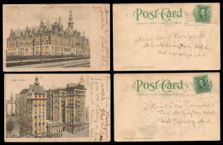 1905 Udb Hold To Light Postcards Of St Louis City Hall & Sky Scrapers