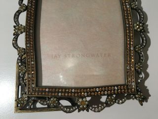 Auth JAY STRONGWATER ElizabethTiara Swarovski Crystal Pearl Enamel Picture Frame 6