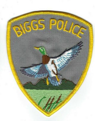 Biggs (butte County) Ca California Police Patch -
