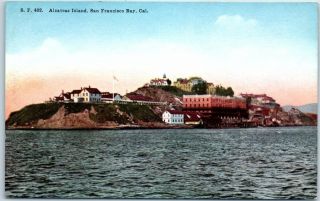 San Francisco,  California Postcard " Alcatraz Island " Ppie Ad On Back 1915