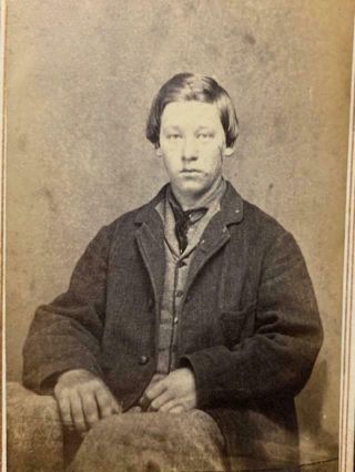 Antique Civil War Era Cdv Photo Young Man Wilmington Vermont B.  F.  Childs