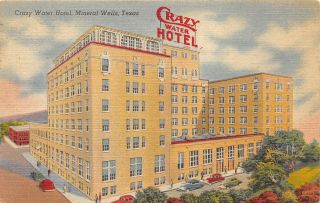 Mineral Wells Texas 1942 Postcard Crazy Water Hotel