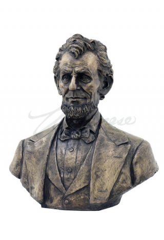 Larg Abraham Lincoln Bust Statue Sculpture Figurine Bronze Fast