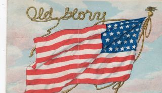 Patriotic Old Glory Old Postcard 5/11 41 Fix