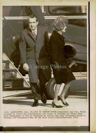1972 Wire Photo Politics President Richard Nixon Wa Andrews Air Force 8x10