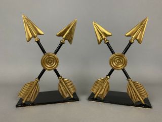 Maitland - Smith Brass And Metal Cross Arrow Bookends
