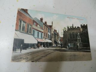 Vintage Color P/card High St.  Huntingdon,  Hunts.  U.  K.  Valentine 