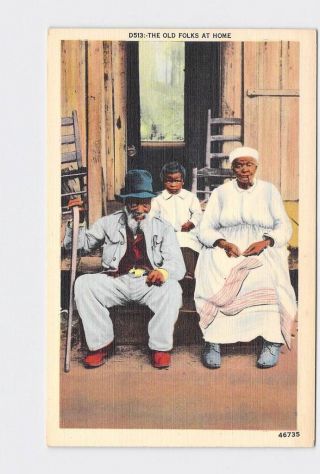 Antique Postcard Black Americana The Old Folks At Home