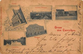 Poland Gruss Aus Czarnikau Czarnków Judaica Synagogue Apotheke 1898 Postcard